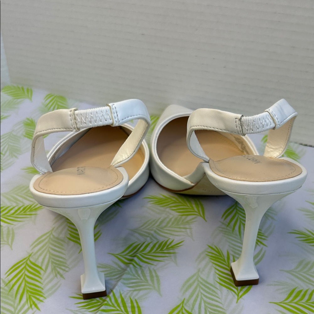 Marc Fisher White Slingback Heels – Style MFHAE DYA – Size 8.5M - Picture 6 of 10